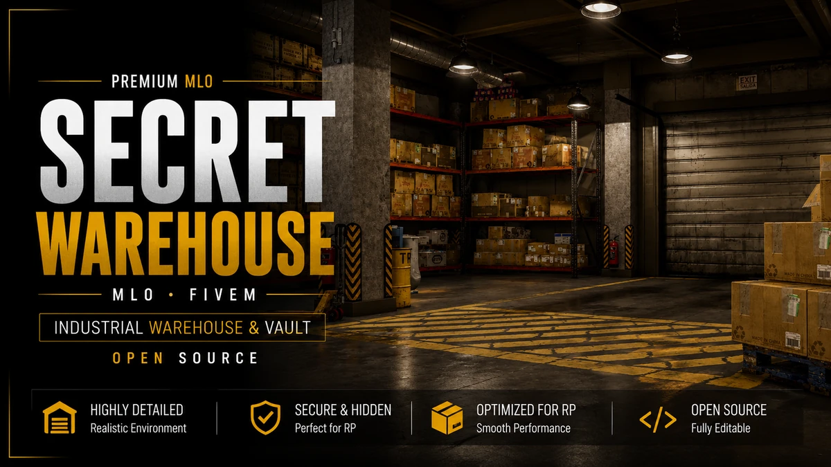 Secret Warehouse MLO FiveM | Industrial Warehouse & Vault | Open Source